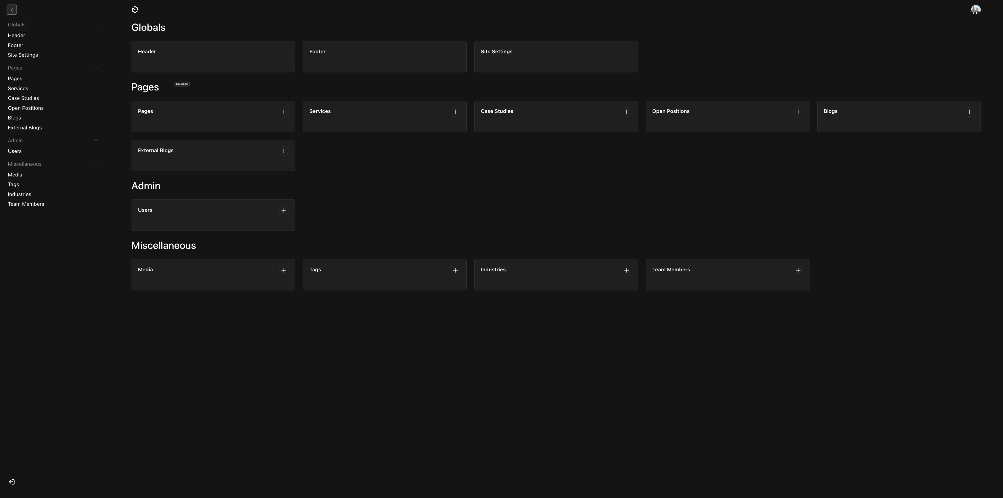 PayloadCMS Admin Panel